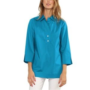 Hinson Wu Aileen Button Back Tunic - Teal - Size 10